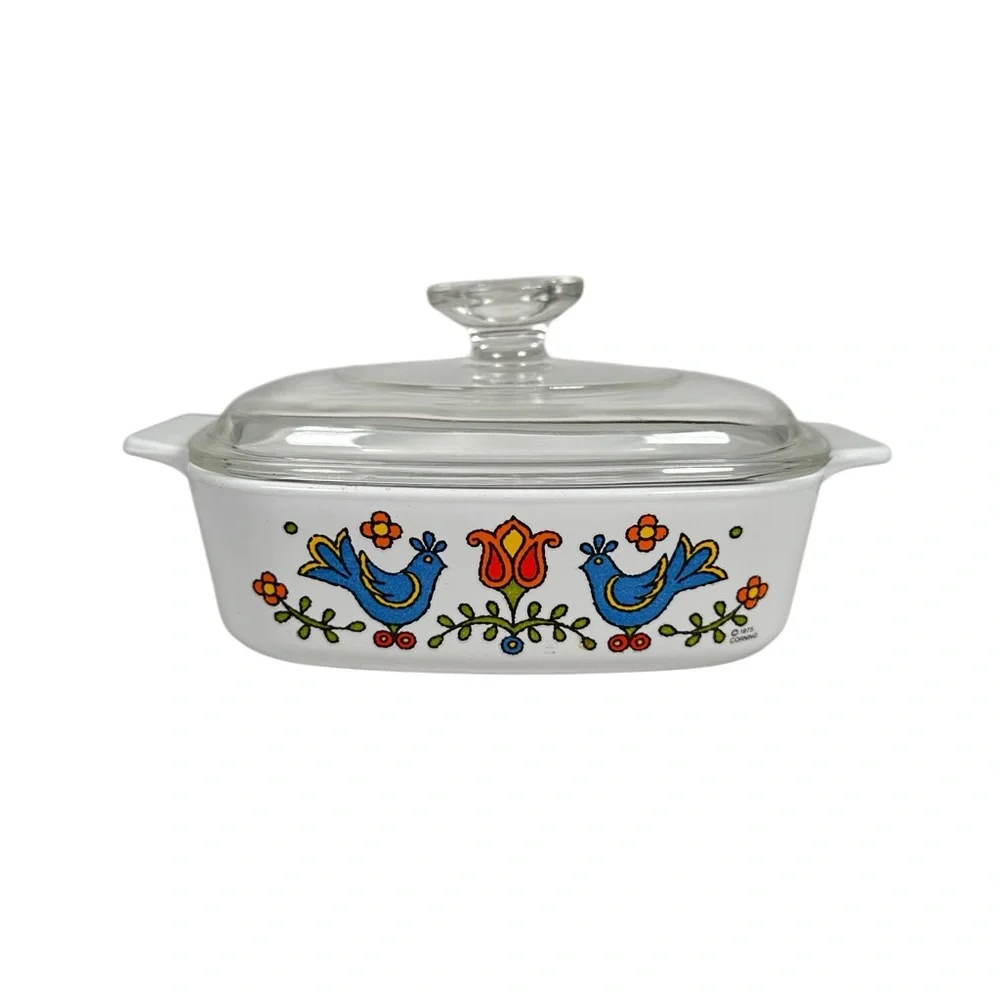 VINTAGE 1975 CORNING WARE Bluebird Of Happiness 1 Qt Casserole Dish with Lid - Picture 10 of 10